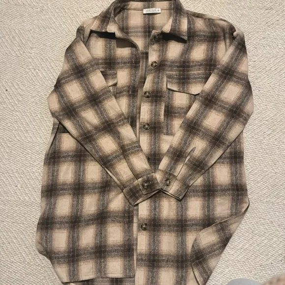 12th Tribe Plaid Shacket dress - Picture 2 of 3